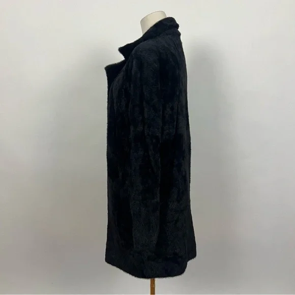 Liverpool Los Angeles Black Fuzzy Faux Fur Knit cardigan sweater. NWOT! - Picture 6 of 8